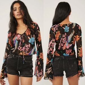 NEW Free People Of Paradise Flirty Mesh Top